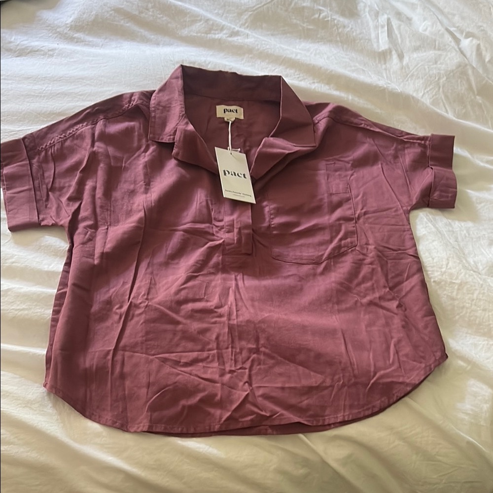 Pact Dusty Rose Short Sleeve Top